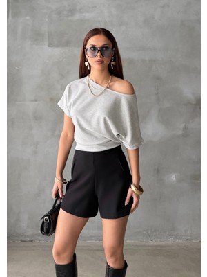 Bejna Kadın Dökümlü Düşük Omuzlu Modal Dokulu Bluz