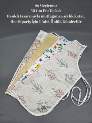 Özbience Renkli Pvc Muşamba Önlük, 50 Cm, Birebir Mutfak Koruyucu, 1 Adet