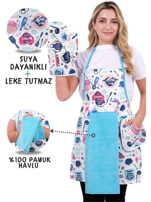 Özbience Su Geçirmez Mutfak Önlüğü ve Eldiven Seti, Havalı ve Koruyucu