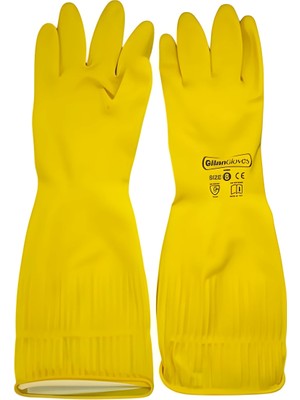 Özbience Renkli 40 cm Uzun Konç Bulaşık ve Temizlik Eldiveni M Beden