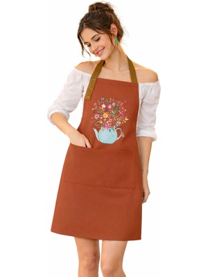 Özbience Su Itici ve Leke Tutmaz Çiçekli Mutfak Önlüğü, Şık ve Kullanışlı