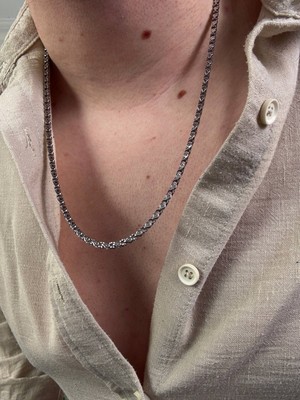 Arvens Erkek Silver Paslanmaz Çelik Kolye Renk Atmaz Solma Yapmaz Solmaz Kombinlenebilir Paslanmaz