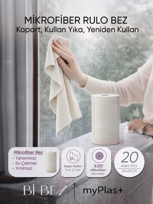 Özbience Pratik 25X25 cm Mikrofiber Bez, Kopartılabilir, Çok Amaçlı Kullanım