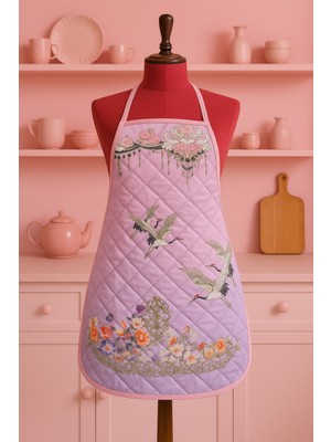 Özbience Renkli Kapitoneli Sıvı Geçirmez Leke Tutmaz Mutfak Önlüğü