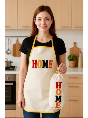 Özbience Nakışlı Mutfak Seti: Önlük ve Poşetlik ile Şık ve Kullanışlı