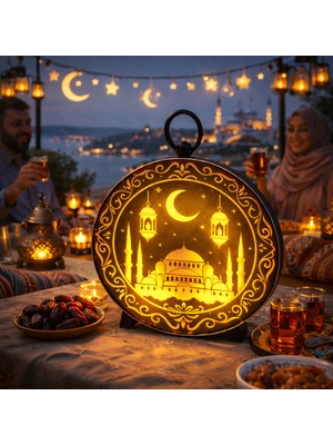 Okavango Gold Ramazan Temalı LED Işıklı Süsleme Seti Ramazan Süsleri, Ramazan Hediyem Ramazan Süsü