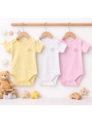 Cemre Yenidoğan Çıtçıtlı ,yarım Kollu Bebek/çocuk 3 Lü Body %100 Pamuk