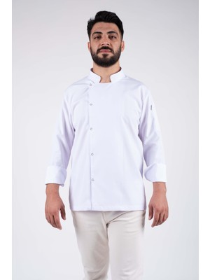 Acar İş Tex Erkek Beyaz Şef Aşçı Ceketi