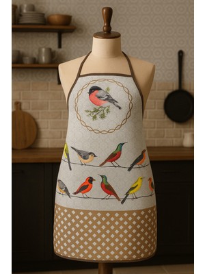 Özbience Renkli Dijital Baskılı Su Sıvı Geçirmez ve Leke Tutmaz Mutfak Önlüğü