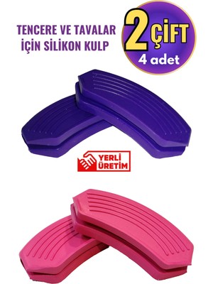 Özbience Renkli Silikon Tava ve Tencere Tutamaçları, Yanmaz ve Yapışmaz, 9x4 Cm, 2 Çift