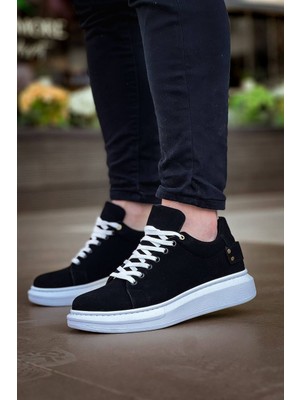 Zapatos KB047 Erkek Günlük Bağcıklı Süet Spor Sneaker Ayakkabı Sbt - Siyah
