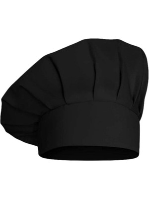Özbience Şık Siyah Mantar Aşçı Şapkası, Profesyonel ve Şık Tasarım