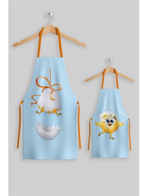 Özbience Renkli Civciv Mutfak Önlüğü Seti, Çocuklar Için Eğlenceli ve Güvenli