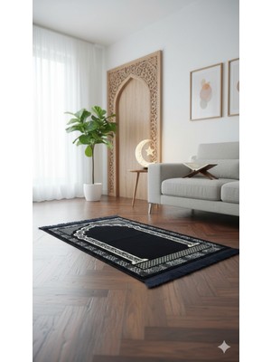 Lüks Kadife Dokulu Seccade - 80X120 cm - 7 mm Kalınlık - Mihraplı Yumuşak Doku