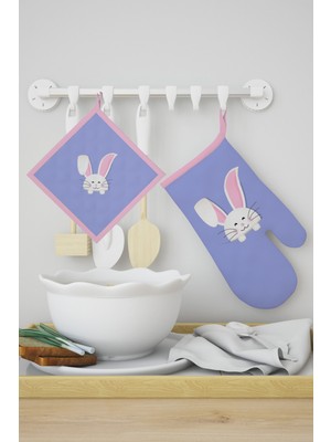 Özbience Yumuşak ve Şık Desenli Eldiven Tutacak Seti, Evde Konfor Sağlar