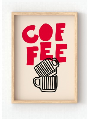 Miovi Works Coffee Time | Çerçeveli Modern Minimal Kahve & Kupa Duvar Dekorasyonu Poster Tablo