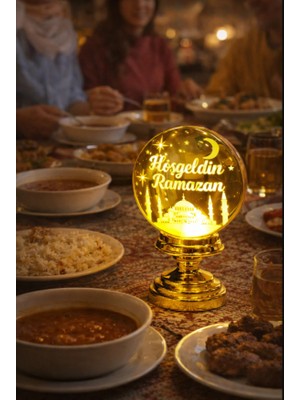 Okavango Gold Ramazan Temalı LED Işıklı Süsleme Seti Ramazan Süsleri, Ramazan Hediyem Ramazan Süsü