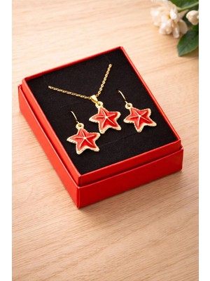 Marsilyan Deniz Yıldızı Mineli Kutulu Kolye Set