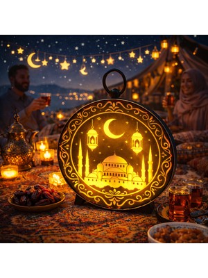 Okavango Gold Ramazan Temalı LED Işıklı Süsleme Seti Ramazan Süsleri, Ramazan Hediyem Ramazan Süsü