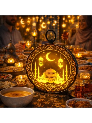 Okavango Gold Ramazan Temalı LED Işıklı Süsleme Seti Ramazan Süsleri, Ramazan Hediyem Ramazan Süsü