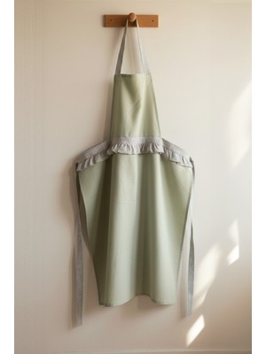 Özbience Fırfırlı Haki Mutfak Önlüğü 68X76CM, Şık ve Kullanışlı Tasarım