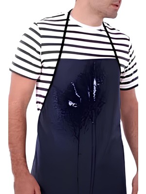 Özbience Sıvı Geçirmez Muşamba Mutfağlık ve Kasap Önlüğü, 70X90, Laci, Siyah, Beyaz