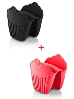 Özbience 2'li Silikon Fırın Eldiveni, Isı Yalıtımlı, Kaymaz, Mikrodalga Tencere Tutacağı