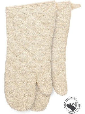 Özbience Termo Yanmaz ve Isıya Dayanıklı Fırın Eldiveni 18X37 Cm, Çiftli Set