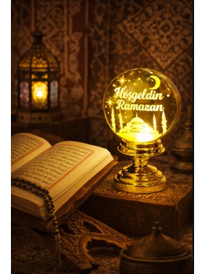 Okavango Gold Ramazan Temalı LED Işıklı Süsleme Seti Ramazan Süsleri, Ramazan Hediyem Ramazan Süsü