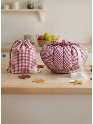 Özbience Fuşya Pembe Pötikare Yoğurt Mayalama Minderi, Isı Koruyucu, Boncuk Elyaf Dolgu