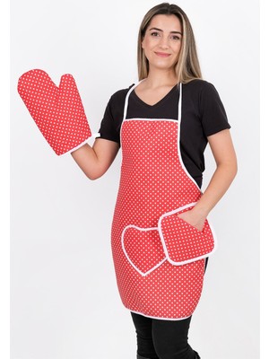 Özbience Pratik 3'lü Su Geçirmez Mutfak Önlüğü ve Fırın Eldiveni Seti