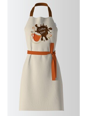 Özbience Kahve Desenli Mutfak Önlüğü, Şık ve Koruyucu Tasarım