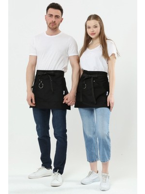 Özbience Siyah Yarım Önlük, Su Geçirmez, Mutfak, Barista, Garson, Çiçekçi Için