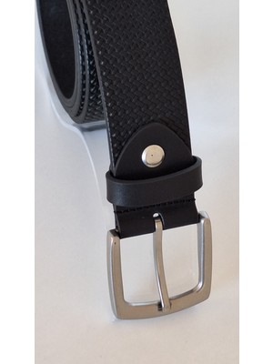 Darkwood -Erkek Deri Kemer-Natürel Siyah Deri-4 cm