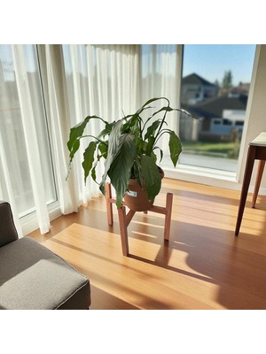 Ahşap Dekoratif Saksı Standı Çiçek Saksı Altlığı Raf Çiçeklik Stant