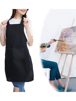 Özbience Ressam Önlüğü Askılı Ceplik Siyah, Koruma ve Rahatlık Sağlar