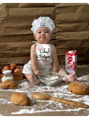 Özbience Sevimli Bebek ve Çocuk Önlük ve Şapka Seti, Renkli ve Eğlenceli Tasarım