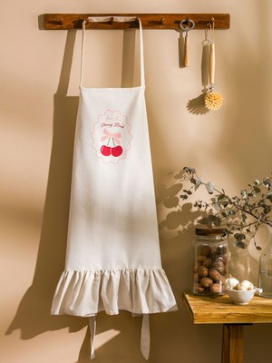 Özbience Ekru Baskılı Kadın Mutfak Önlüğü, Şık ve Işlevsel Tasarım