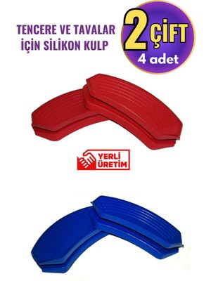 Özbience Renkli Silikon Tencere ve Tava Tutamağı, 9x4 Cm, 2 Çift (4 Adet)