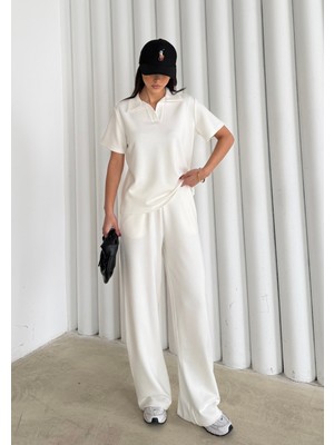 Bejna Kadın Polo Yaka Modal Kısa Kolu Soft Touch Spor Takım