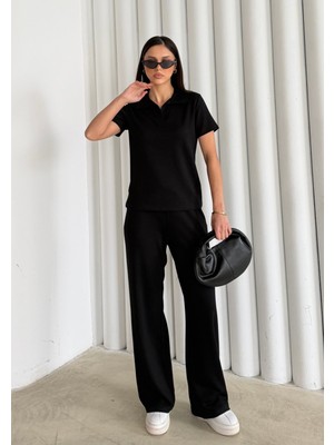 Bejna Kadın Polo Yaka Modal Kısa Kolu Soft Touch Spor Takım