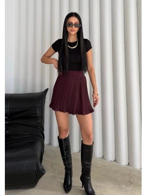 Bejna Kadın Piliseli Dokuma Şort Etek