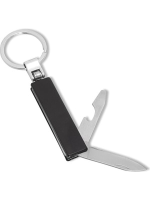 Sedef Silver Mini Fonksiyonel Anahtarlık Çakı - 3'ü 1 Arada Paslanmaz Çelik - Bıçak, Açacak, Tornavida