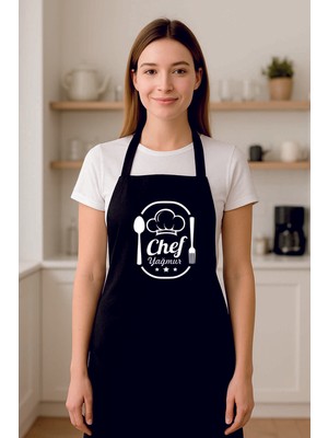 Özbience Kişiye Özel Siyah Mutfak Önlüğü, Şeflere Özel Tasarım