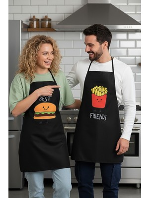 Özbience Şık ve Su Geçirmez Çift Mutfak Önlüğü Seti, Pratik ve Koruyucu Kullanım