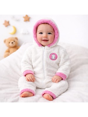 Cemre Welsoft Peluş Kapüşonlu , Fermuarlı Bebek Tulum