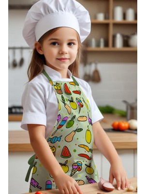Özbience Renkli Çocuk Mutfak Önlüğü, 55X40 Cm, Aktivite ve Oyun Için Ideal