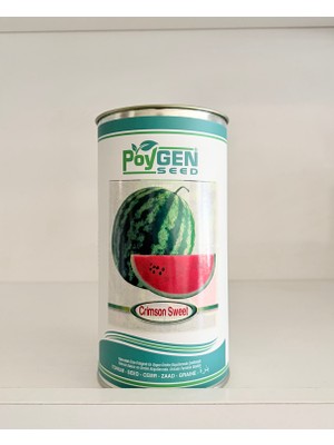 Poygen-Seed Crimson Sweet Karpuz Tohumu - Iri Meyveli ve Kütür Kütür - Teneke Kutu- 500 Gram