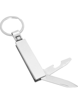 Sedef Silver Mini Fonksiyonel Anahtarlık Çakı - 3'ü 1 Arada Paslanmaz Çelik - Bıçak, Açacak, Tornavida