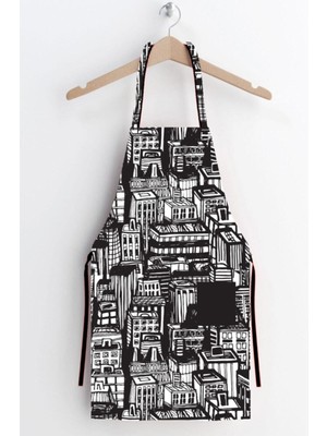 Özbience Şık Siyah Mutfak Önlüğü, Cepli, Dayanıklı ve Rahat Kullanım